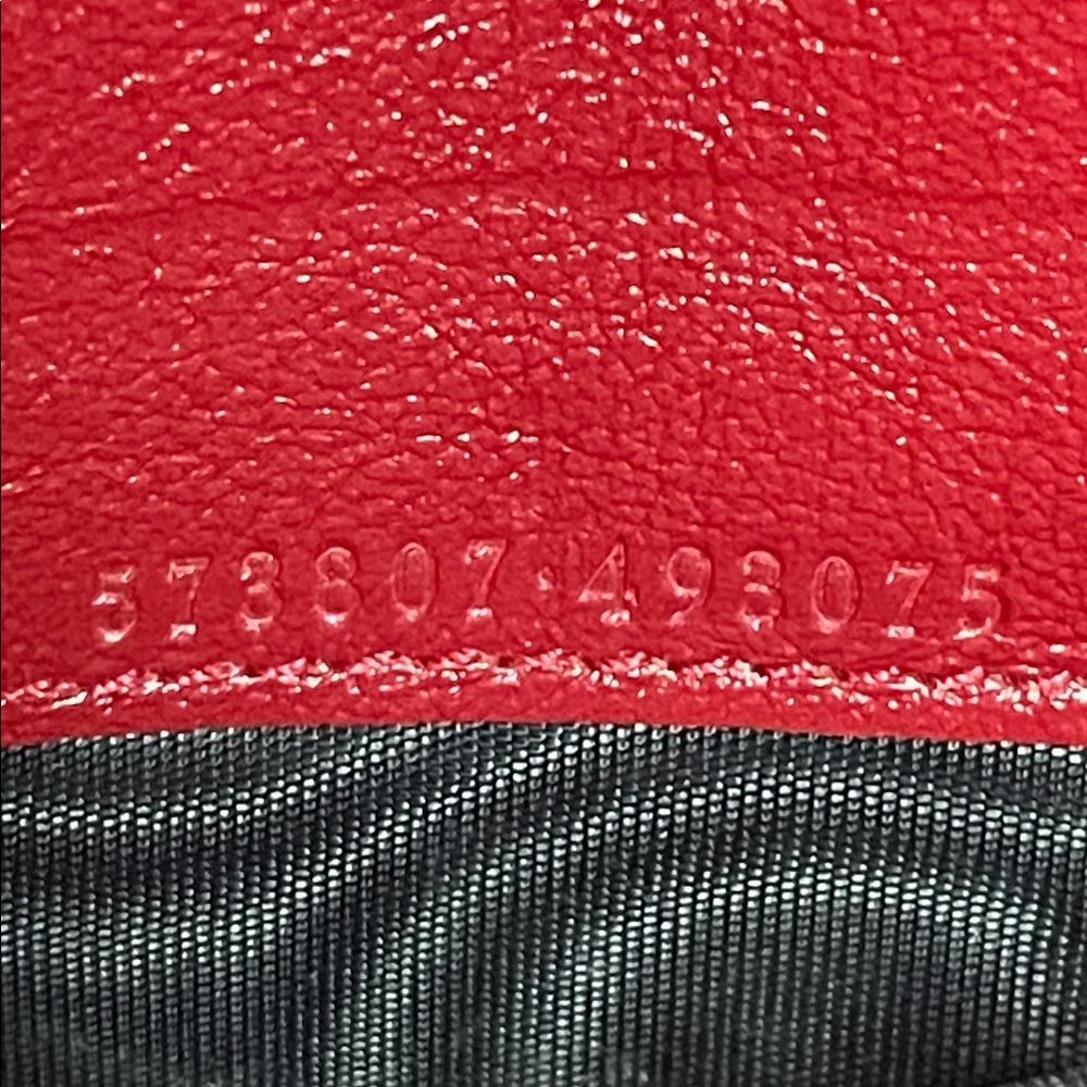 Gucci Torchon Marmont Quilted Leather Wallet on Chain WOC Bag Clutch Black/Red - Picture 15 of 17